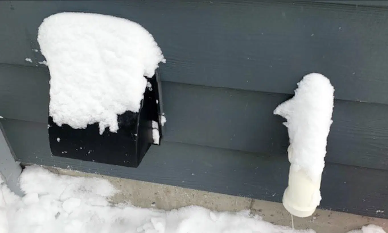 Check for snow clogging intake pipes and exhaust vents 98COOL