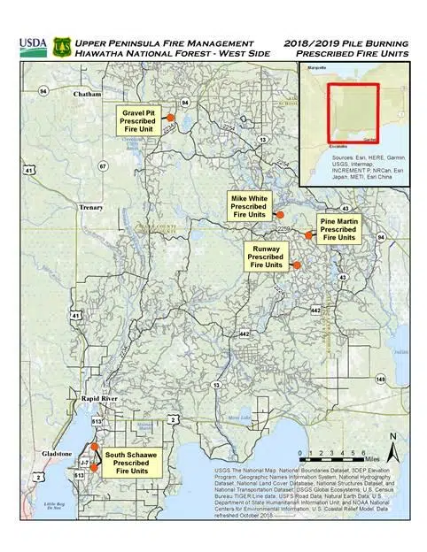 Hiawatha National Forest Map Hiawatha Forest Plans Several Prescribed Burns | Radioresultsnetwork.com