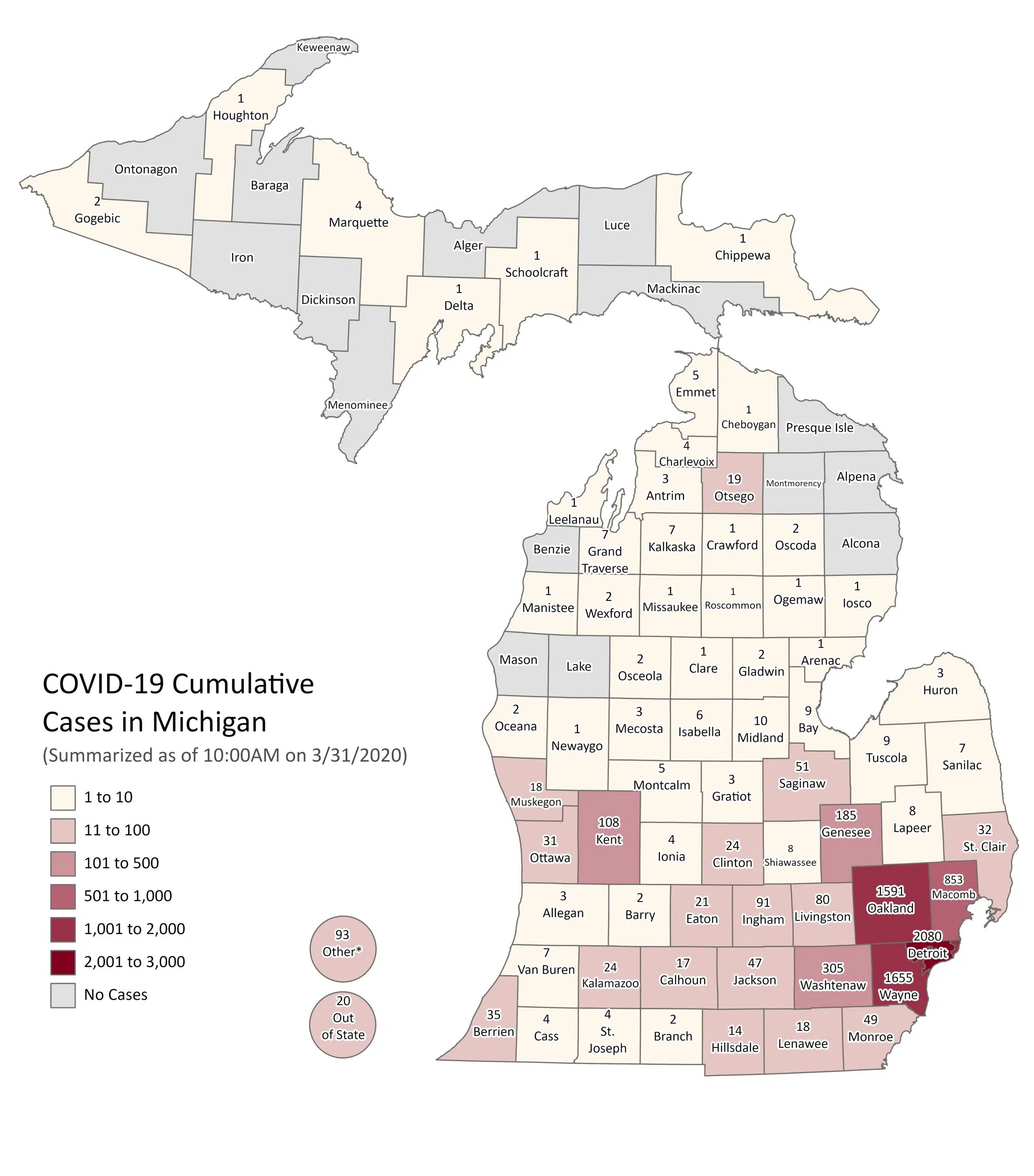 Michigan Coronavirus Cases Reach 7.615; Deaths Soar To 259 ...