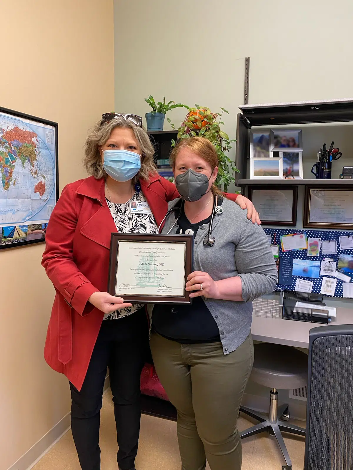 Dr. Santoro Gets Award For Work With MSU U.P. Students