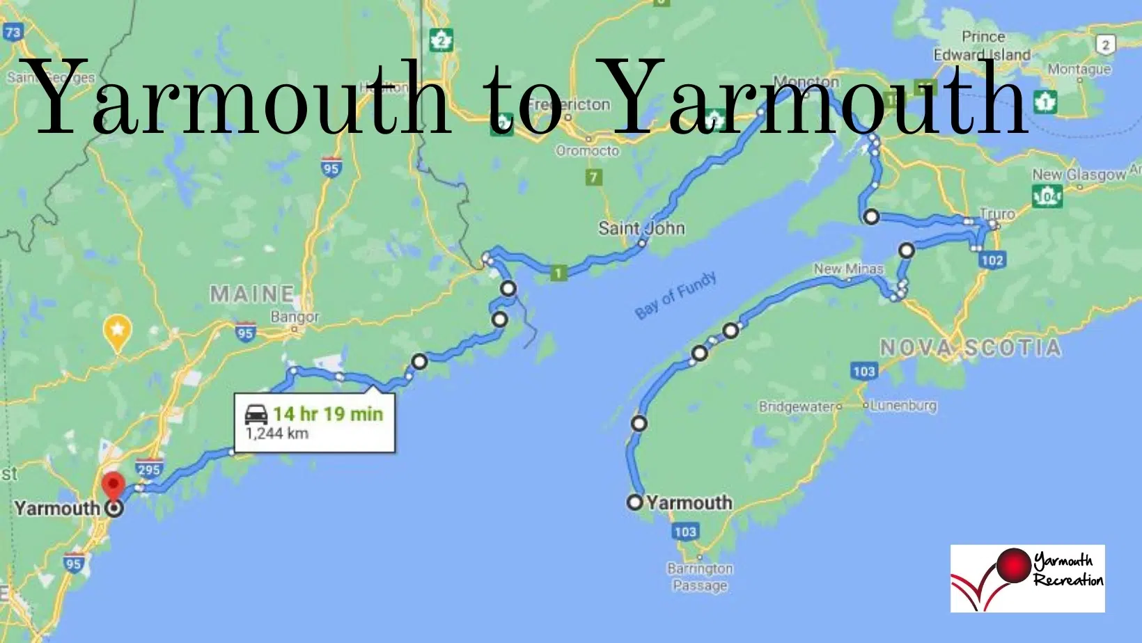 Walking From Yarmouth Ns To Yarmouth Main Virtually Y955 3010