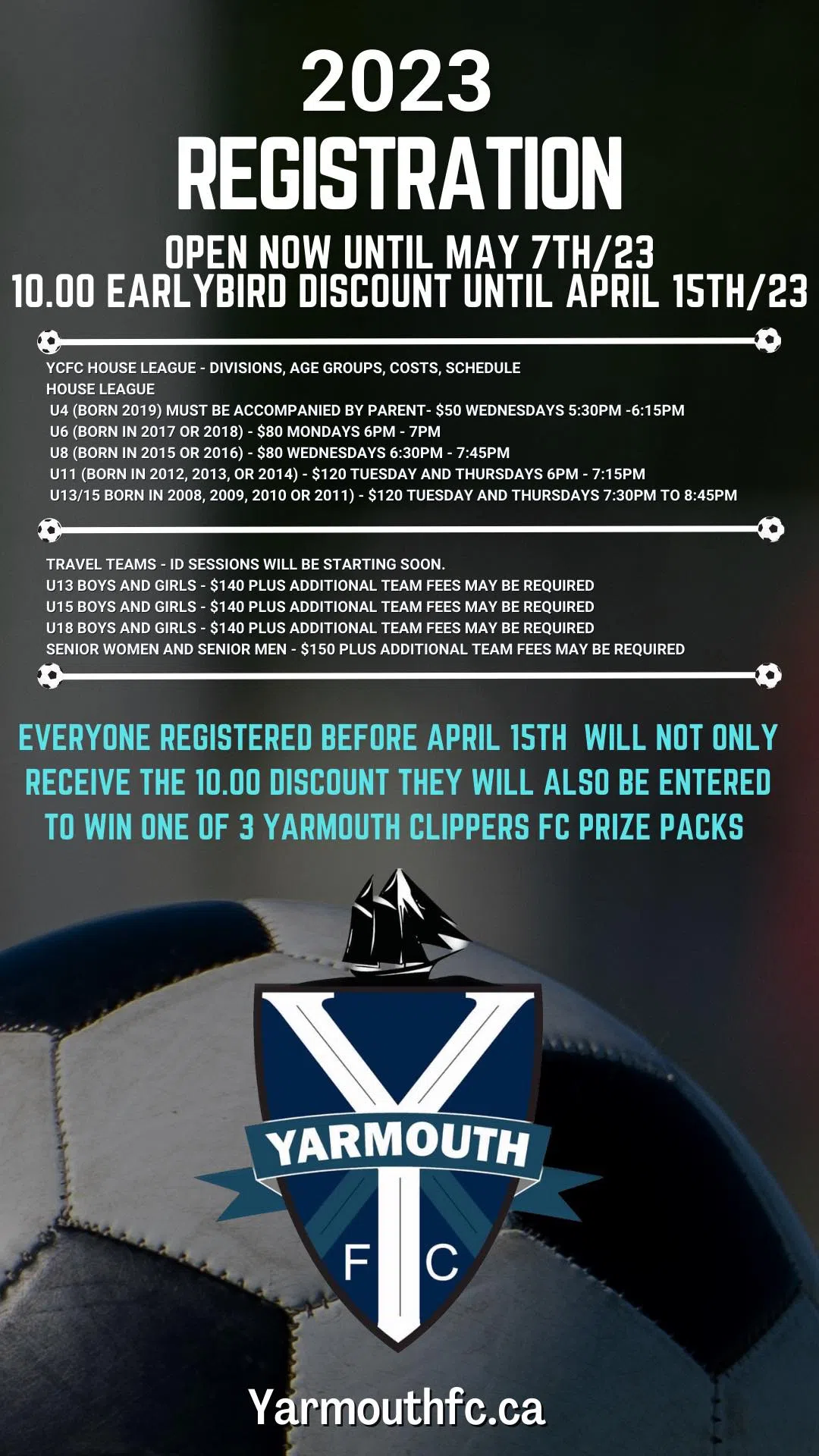 Yarmouth FC registration on until May 7th Y95.5