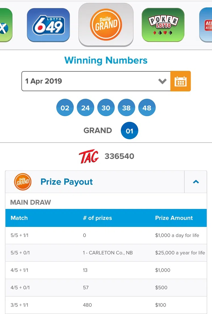 daily grand atlantic lotto