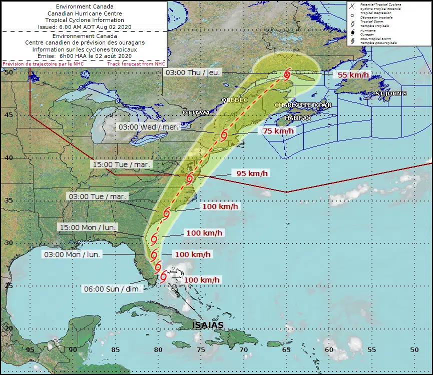 Isaias Churns Toward The Maritimes