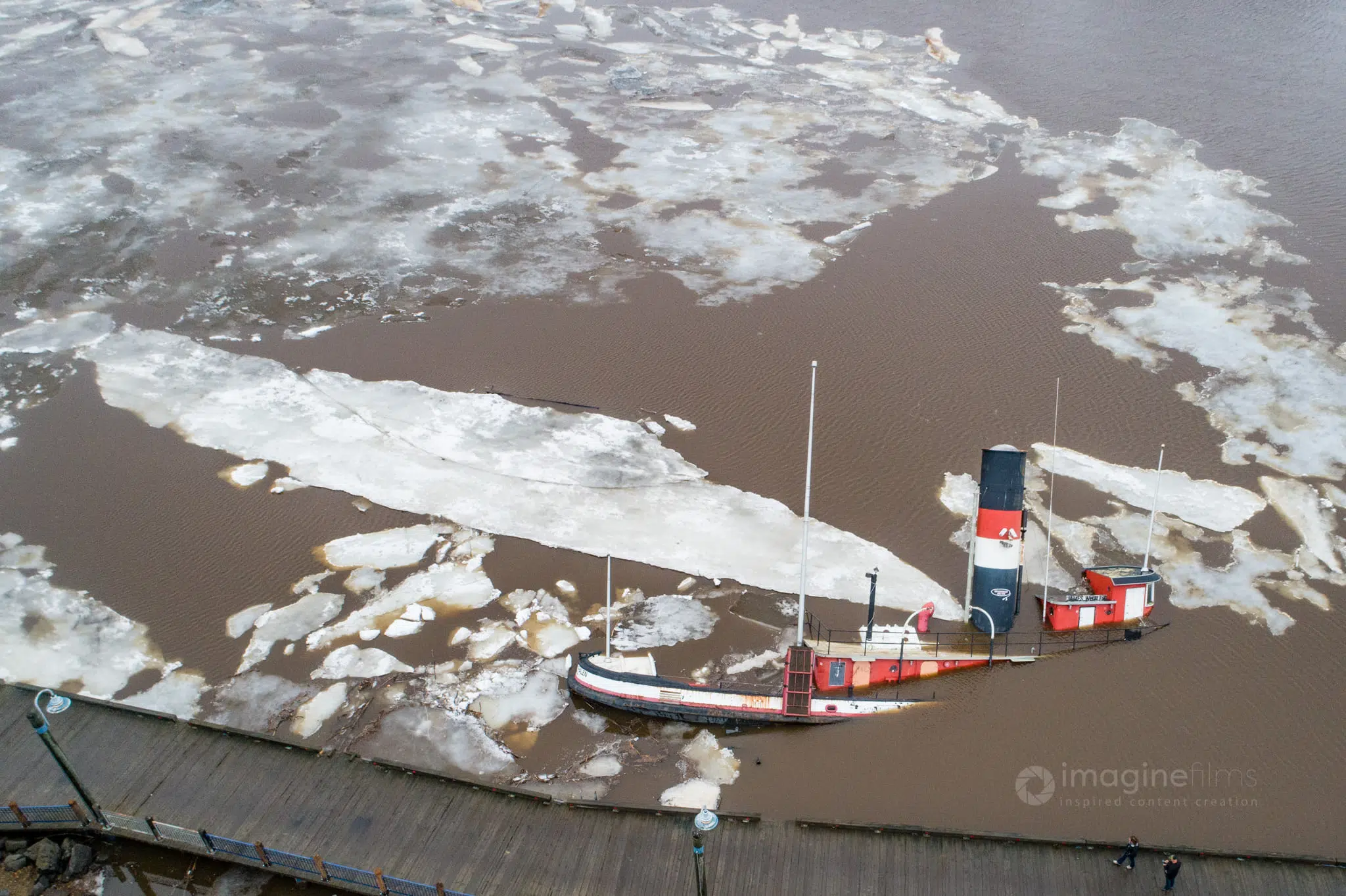 117 yr Old James Whalen Tug Boat Takes On Water