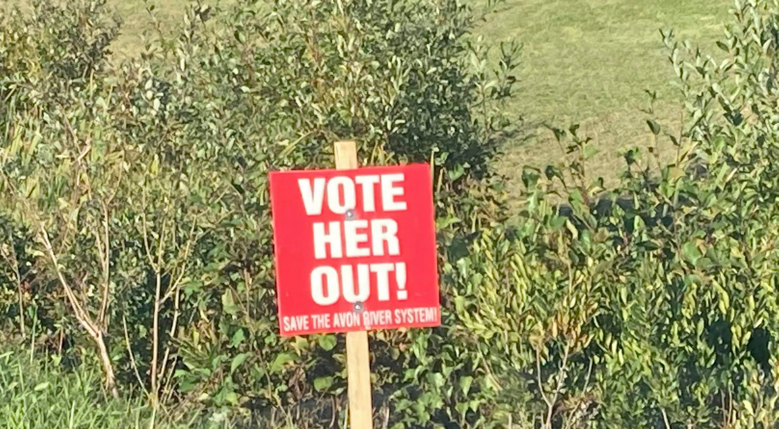 UPDATE:Man Behind ‘Vote Her Out’ Signs Upset They Are Being Taken Down