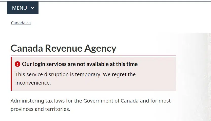 Canada Revenue Website 