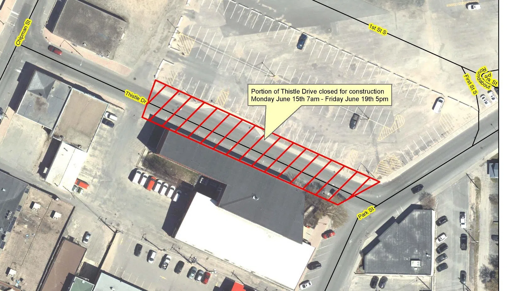 Thistle Drive Closing For Paving 89.5 The Lake