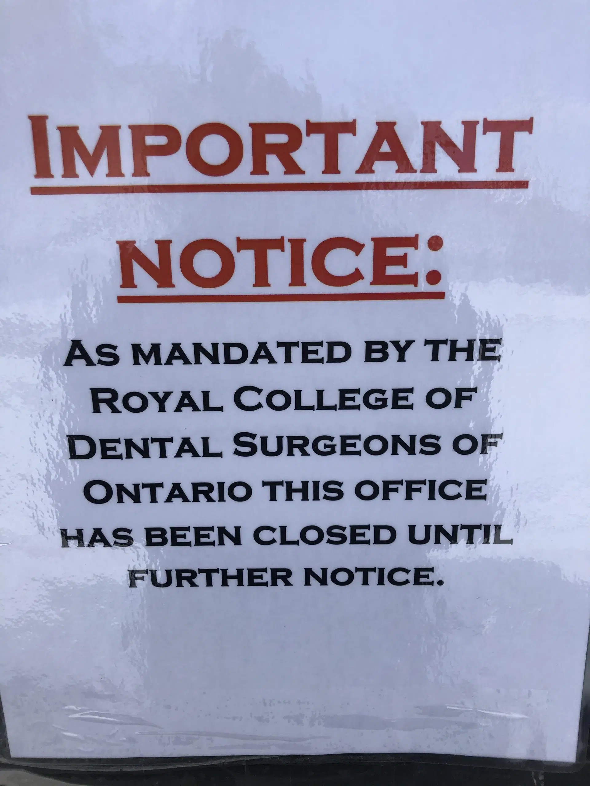 Dentist Offices And Eye Centres Closing CKDR