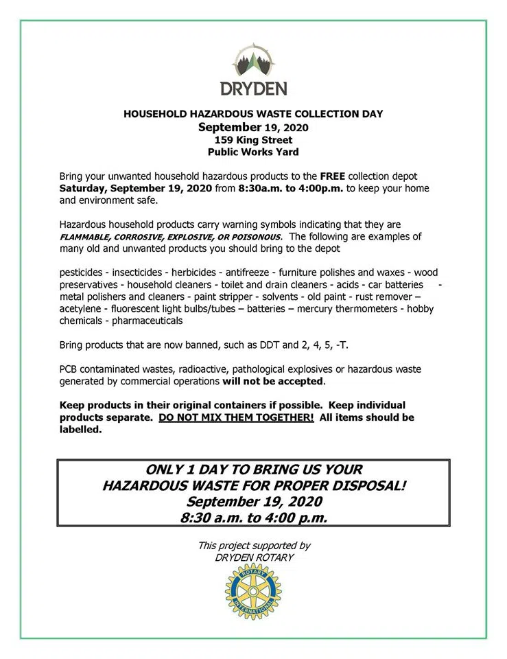 Household Hazardous Waste Collection Day CKDR