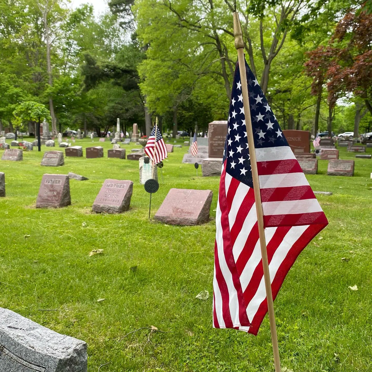 Flags Placed on Veterans Graves at Evergreen Cemetery Saturday ...