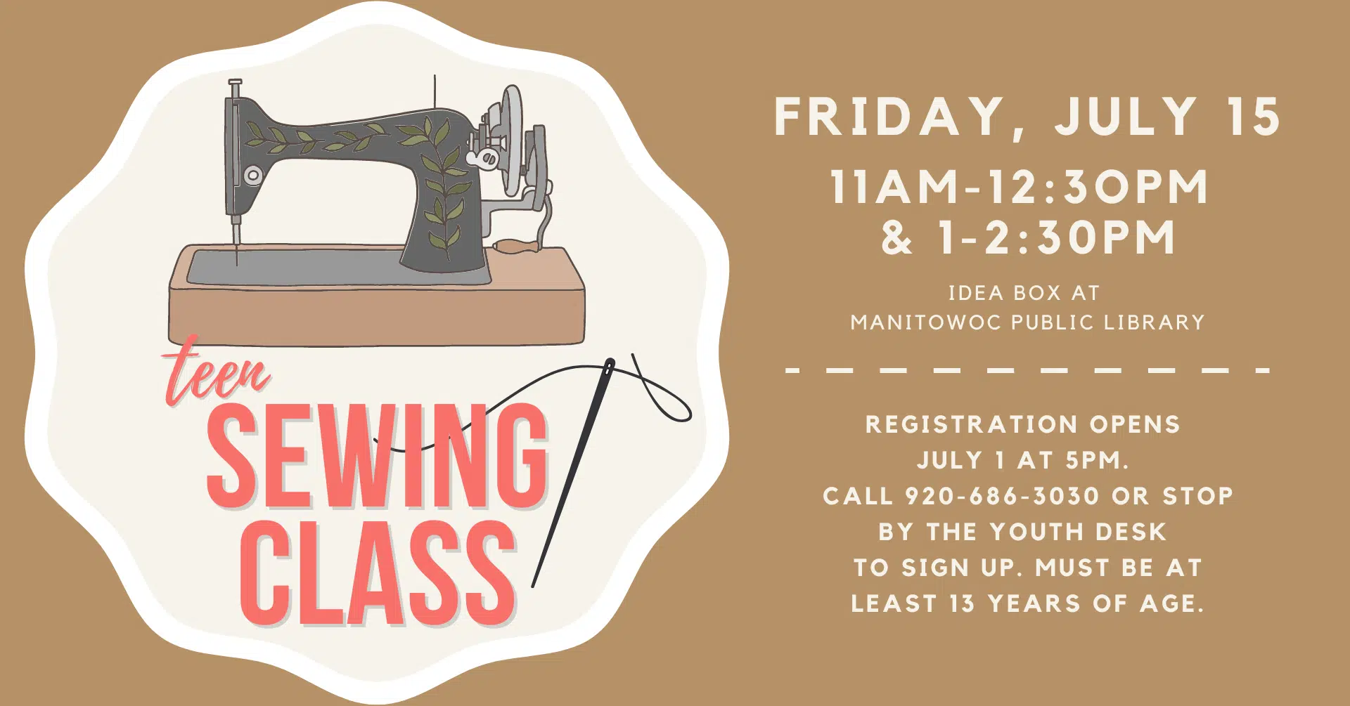 Manitowoc Public Library Introduces Teen Sewing Class Seehafer News