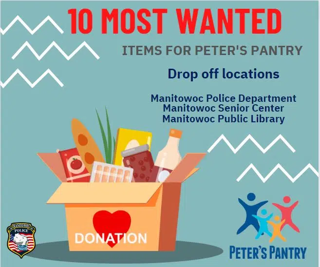 Manitowoc Police Department Collecting Food Items for Peter’s Pantry ...