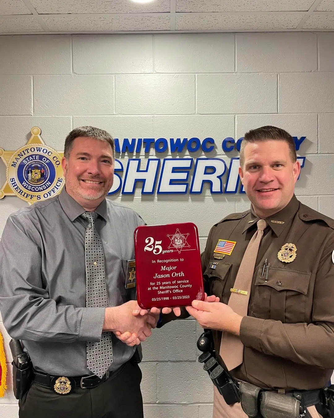 Manitowoc County Sheriff’s Office Major Celebrates 25 Years | Seehafer News