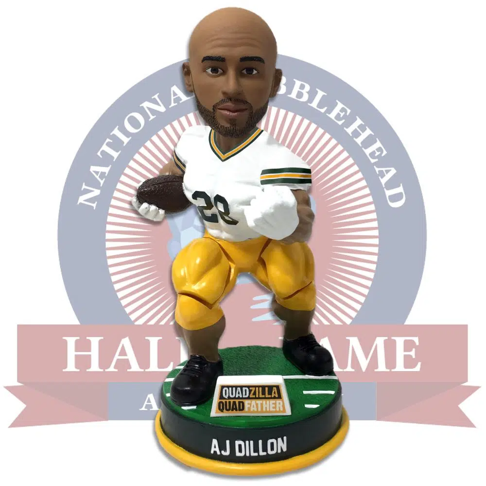 Packers running back A.J. Dillon bobblehead has one-of-a-kind feature