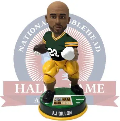 A.J. Dillon Green Jersey Limited Edition Bobblehead with AR