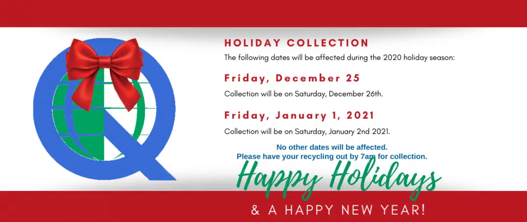 Holiday garbage collection schedule | Green Quinte