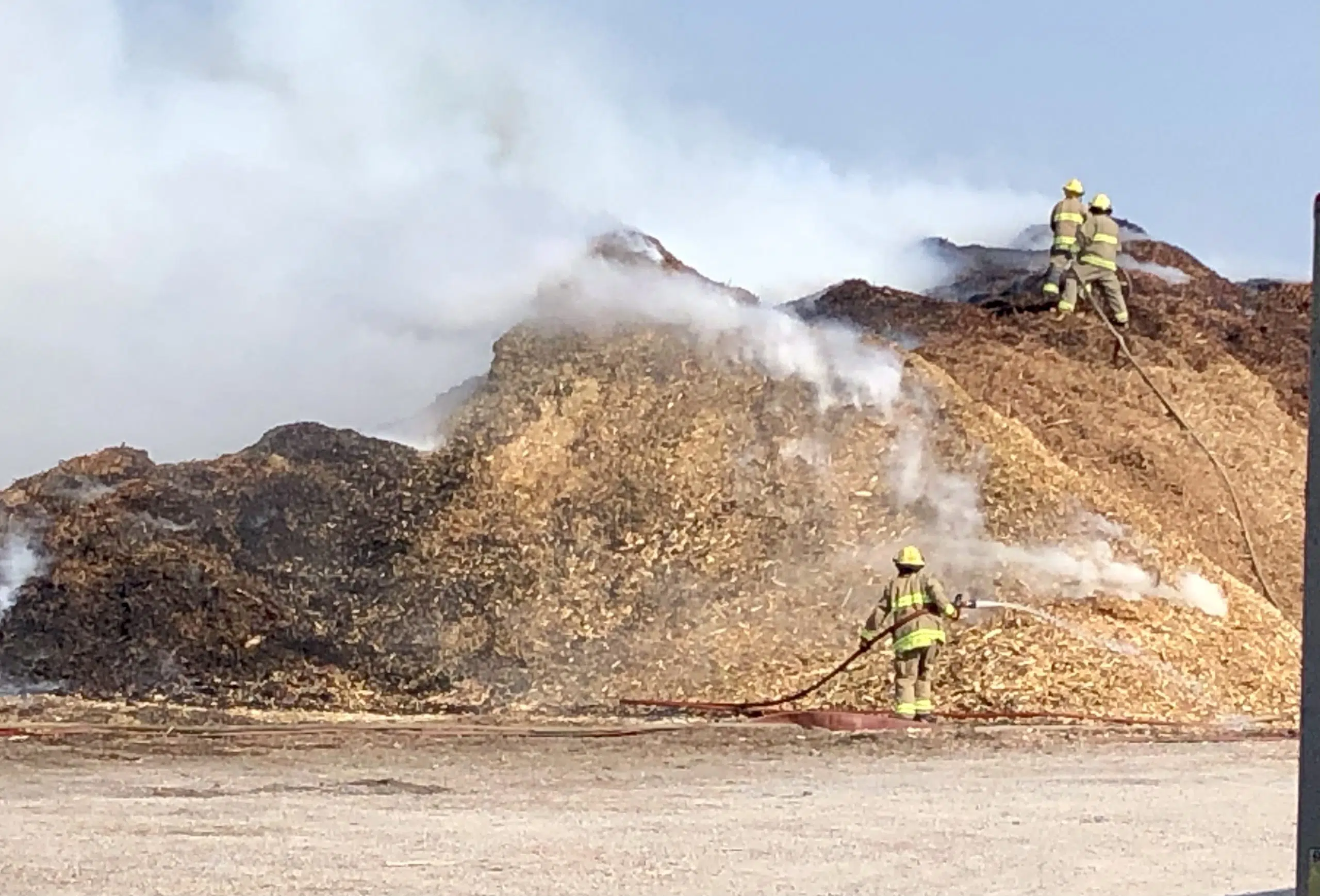 Giant piles of mulch on fire on west side of Quinte West Quinte News