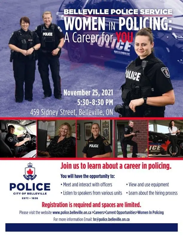 Belleville Police hosting Women in Policing event Quinte News