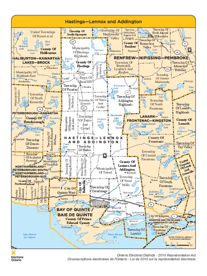 Ontario Votes 2022 Hasting Lennox And Addington Quinte News   040 Hastingslennoxandaddington Map 