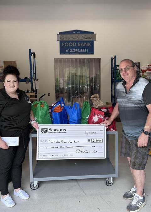 Season Dufferin Centre supports Trenton Care and Share Food Bank - Vimarsana News