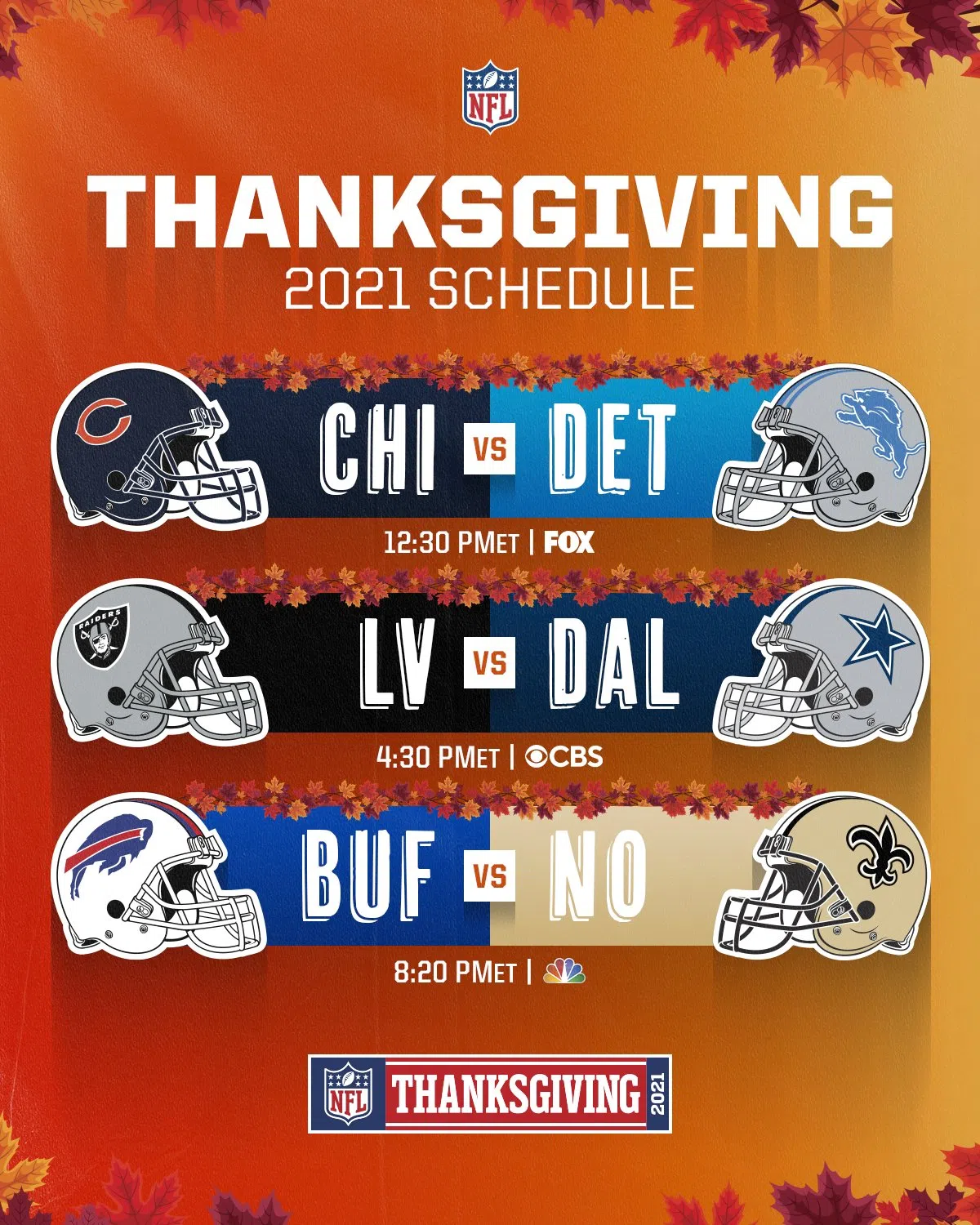 American Thanksgiving NFL Football Preview