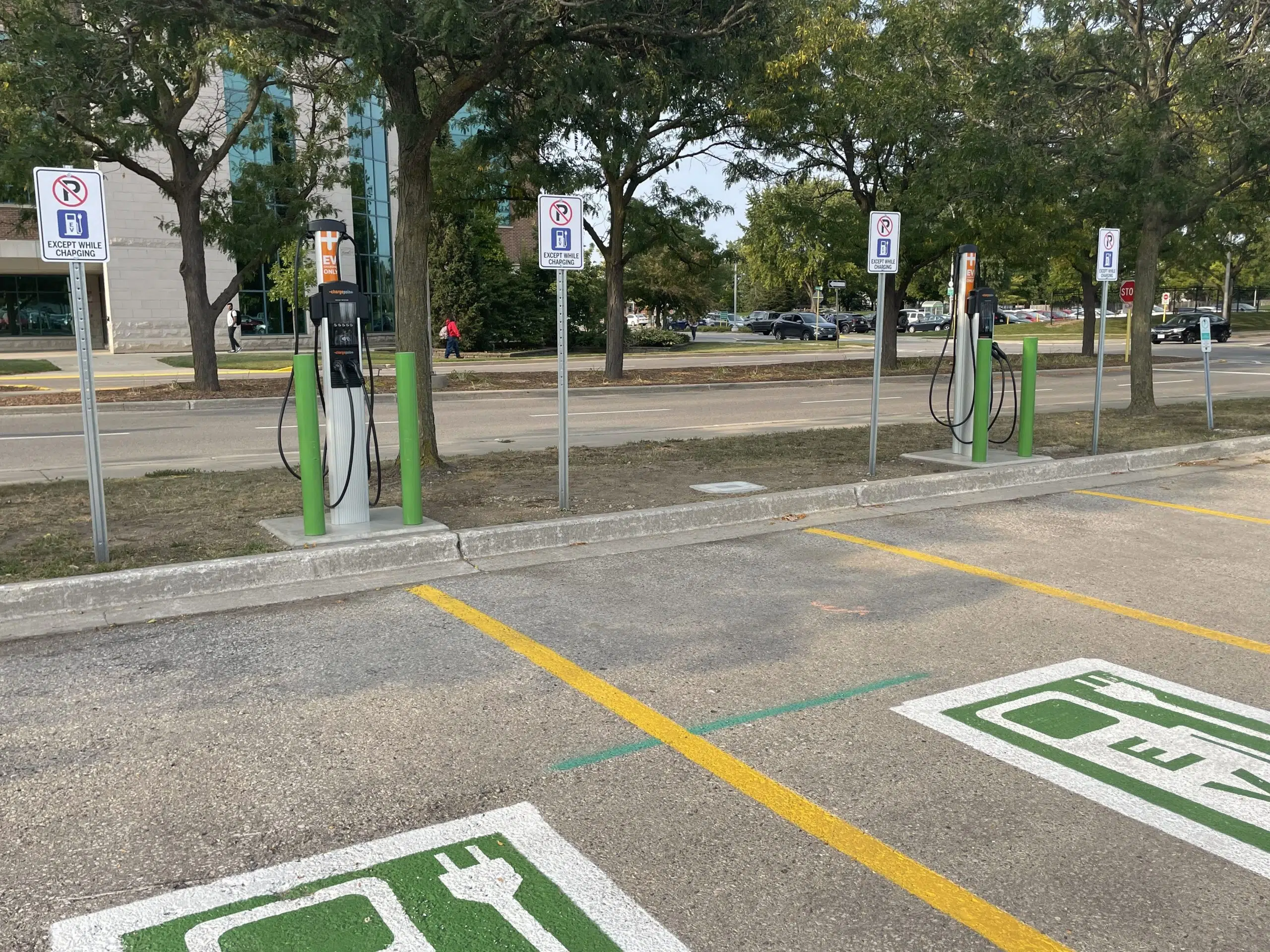 What is going on with the EV charging stations at Fanshawe College?