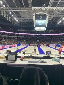 Team Wild Card 3 playing against Team New Brunswick at Draw of the 2023 Tim Hortons Brier (Lucas Argier/XFM News)