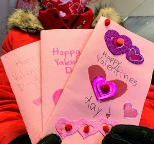 Auxiliary Officers and Students Making Valentine’s Day Brighter for Seniors