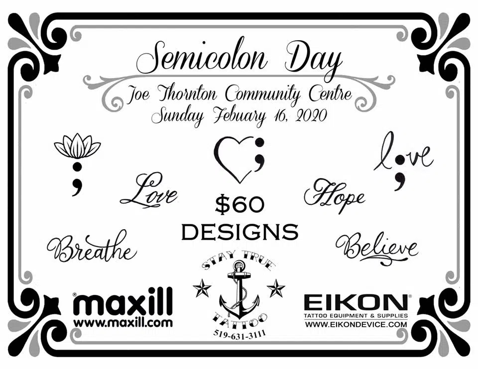 Stay True Tattoo to host another Semicolon Tattoo Day on Sunday   