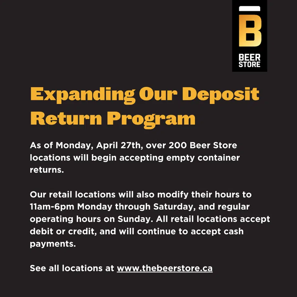 Beer Store now accepting empties with the option to donate deposit