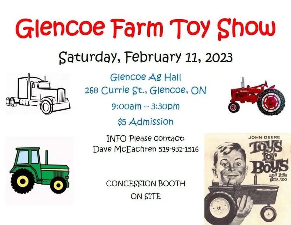 COMMUNITY SPOTLIGHT Glencoe Farm Toy Show Saturday 105.7 Strathroy