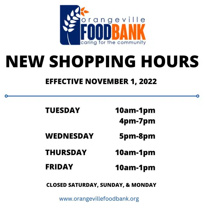 New Hours for Orangeville Food Bank FM101 Orangeville Today