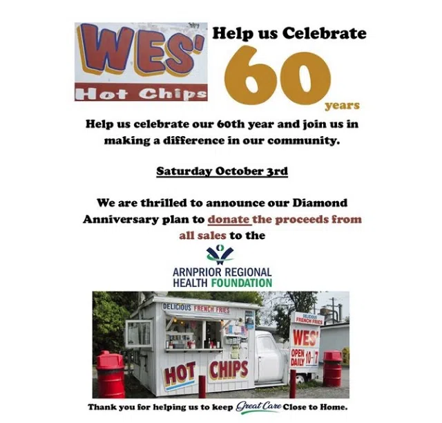 Special Celebration at Wes’ Chips Oldies 107.7