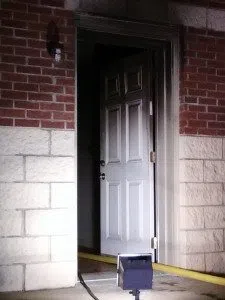Apt door schorched