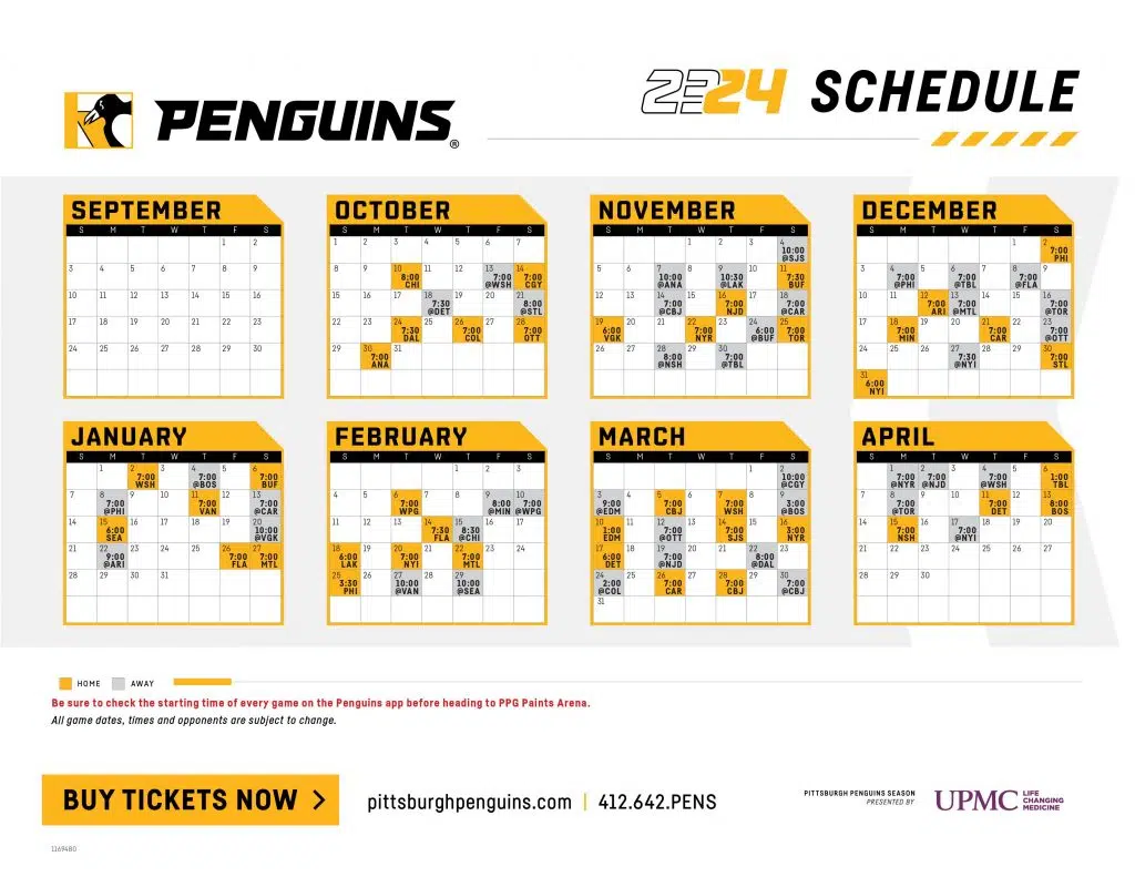 Pittsburgh Penguins Schedule 2025 23 Hally Kessiah