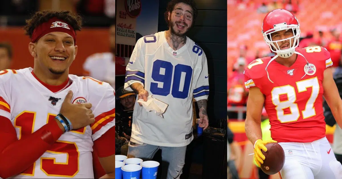 Post Malone Got Patrick Mahomes Travis Kelce Tattoos After Losing Beer Pong Bet Pic Energy 106 After a dominant snf performance, travis kelce stands alone as this season's best tight end ➡️.