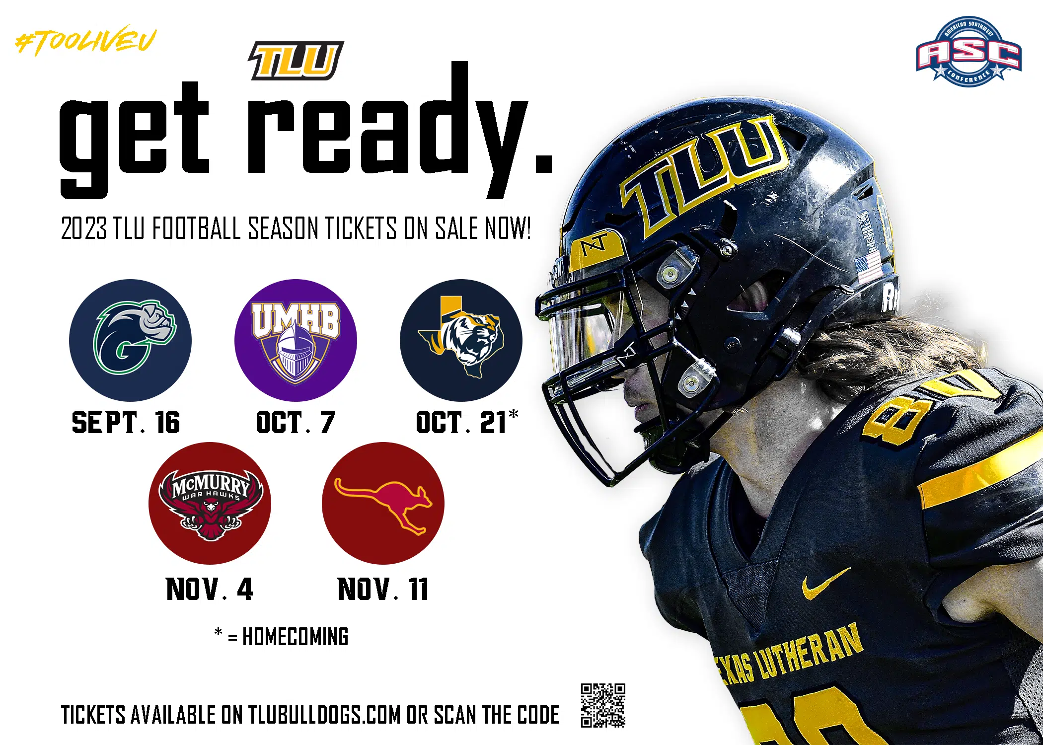 FOOTBALL — Texas Lutheran 2023 Football Season Tickets on sale now