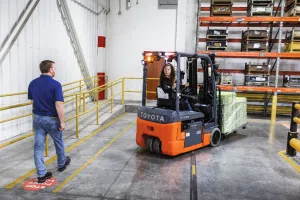 Toyota debuts newest 3-wheel electric forklift