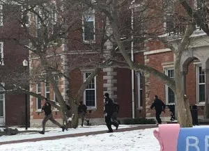 The manhunt led police to searching Wabash College.