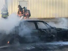 Firefighters put out car fire on Friday