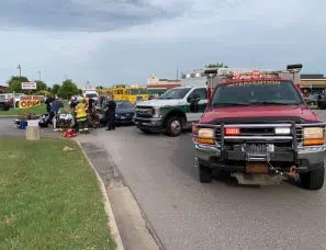 Motorcycle crash sends one to hospital