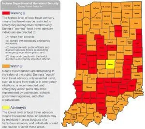 Indiana Travel Conditions Map Update: Bartholomew, Several Counties Are For Emergency Travel Only | Local  News Digital