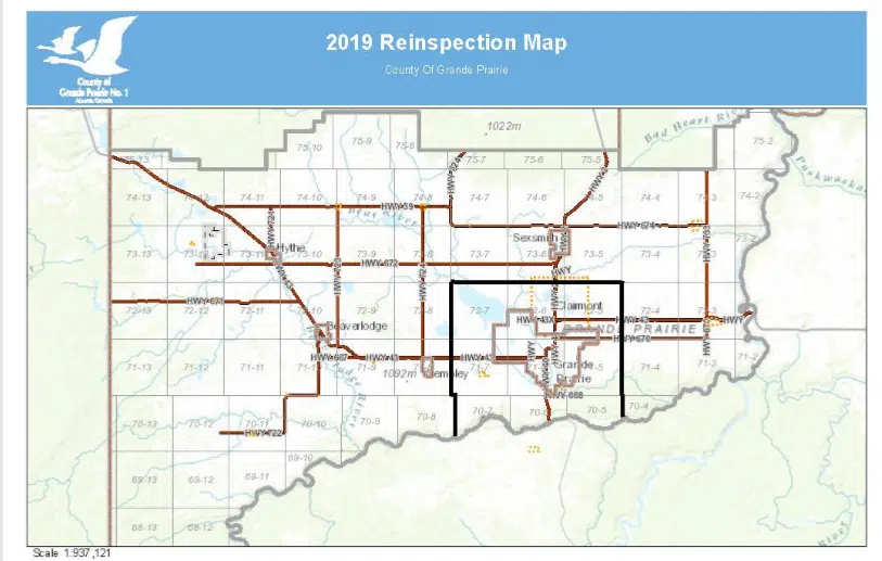 County of Grande Prairie to begin property reinspections today