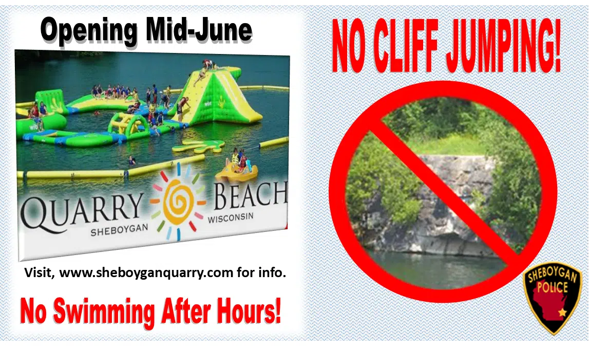SPD REMINDER NO CLIFF JUMPING ALLOWED AT QUARRY 106.5 The Buzz