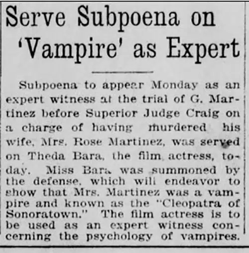 theda bara subpoena