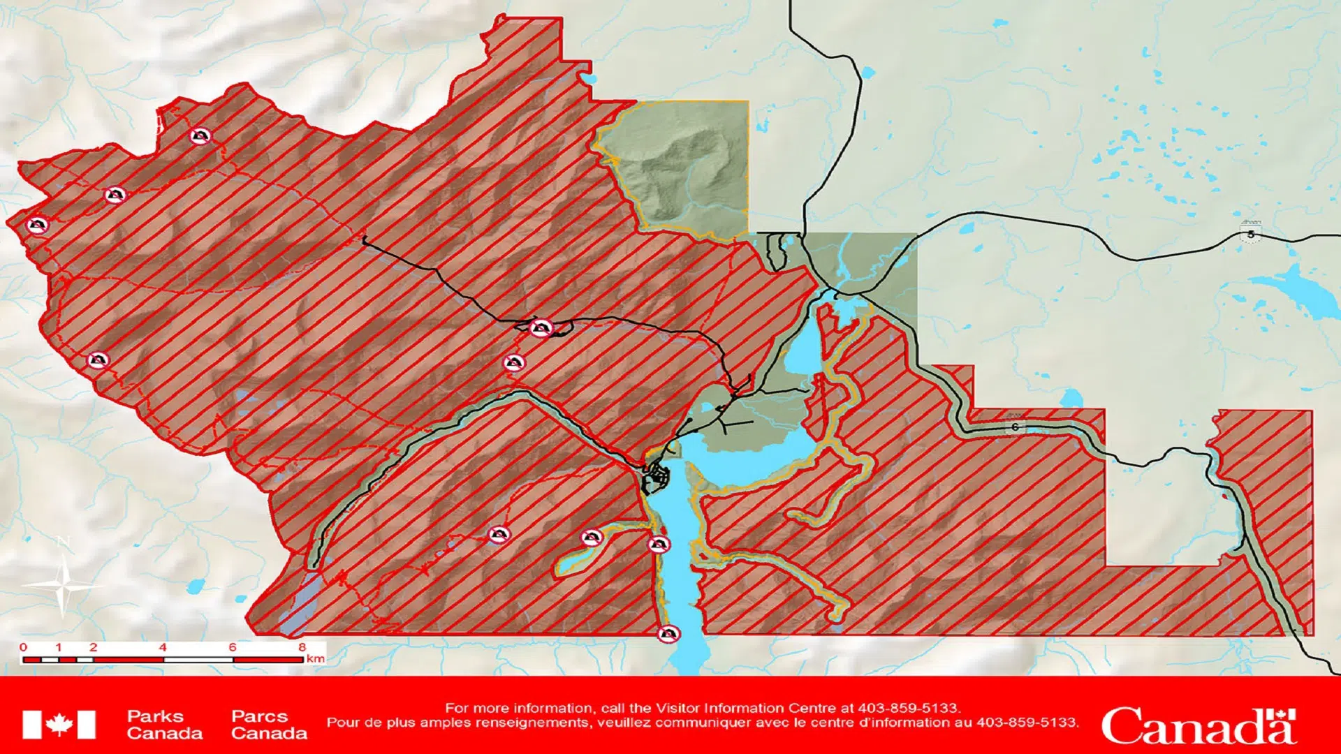 Waterton Lakes National Park closes area to visitors and traffic due to