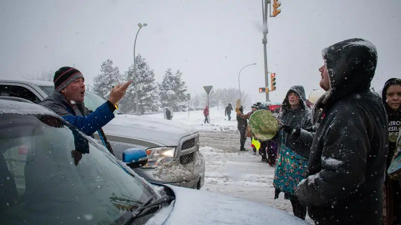 Protesters In Support Of First Nations Members In Northern B.C. Cause ...