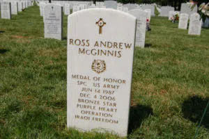 Specialist McGinnis’s headstone at Arlington National Cemetery