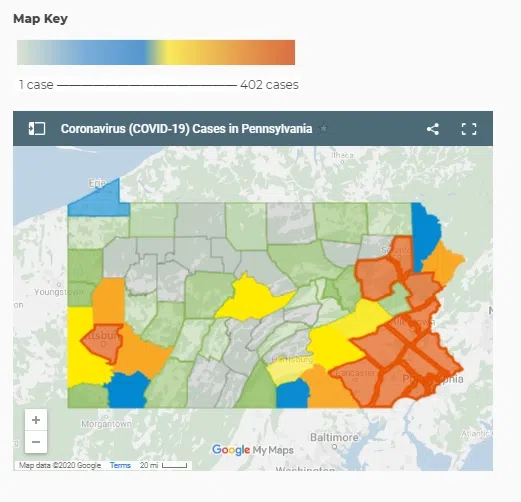 PA COVID-19 Cases: 2,218 in 50 Counties | WESB B107.5-FM/1490-AM | WBRR ...